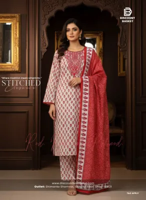 Elegant Digital Print Cotton Suit